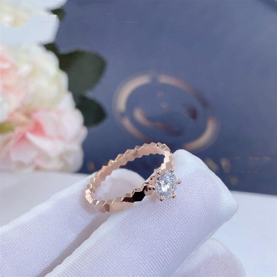 [Clover Jewelry]BEE LOVE RING PINK GOLD 1 DIAMOND