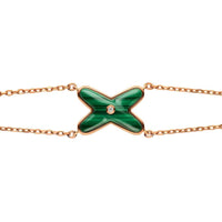 [Clover Jewelry]JEUX BRACELET MALACHITE PINK GOLD 1 DIAMOND