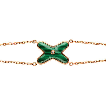 [Clover Jewelry]JEUX BRACELET MALACHITE PINK GOLD 1 DIAMOND