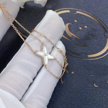 [Clover Jewelry]JEUX BRACELET WHITE MOP PINK GOLD 1 DIAMOND