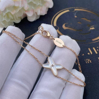 [Clover Jewelry]JEUX BRACELET WHITE MOP PINK GOLD 1 DIAMOND