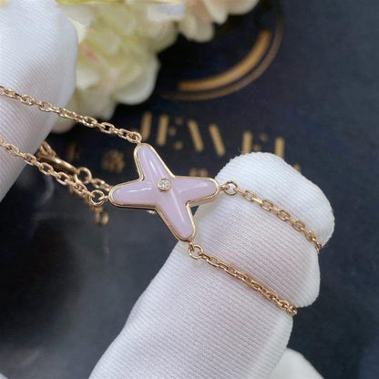[Clover Jewelry]JEUX BRACELET PINK MOP PINK GOLD 1 DIAMOND