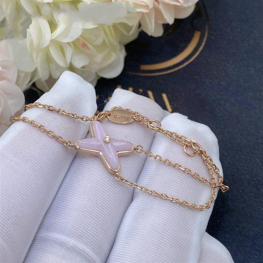 [Clover Jewelry]JEUX BRACELET PINK MOP PINK GOLD 1 DIAMOND