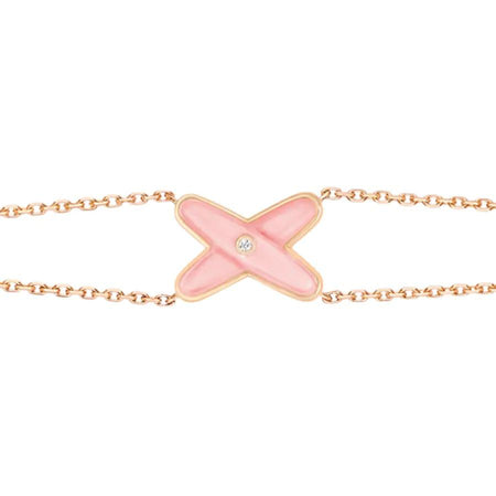 [Clover Jewelry]JEUX BRACELET PINK MOP PINK GOLD 1 DIAMOND