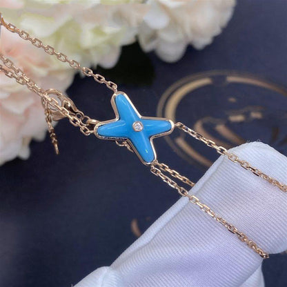 [Clover Jewelry]JEUX BRACELET TURQUOISE PINK GOLD 1 DIAMOND