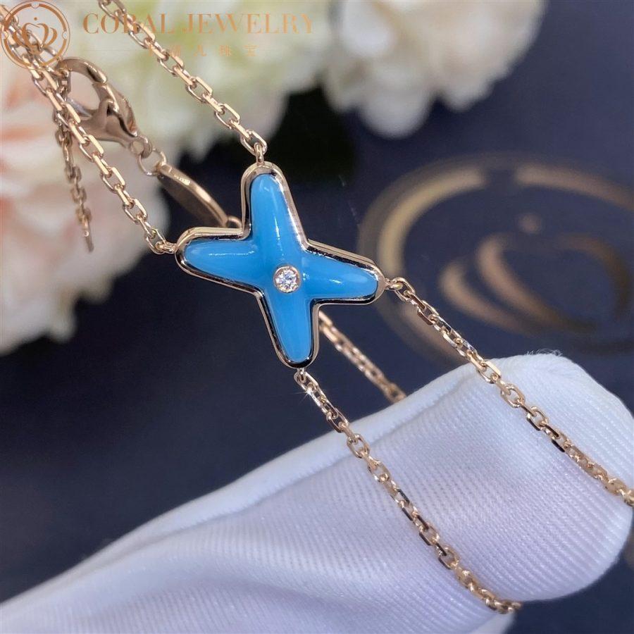 [Clover Jewelry]JEUX BRACELET TURQUOISE PINK GOLD 1 DIAMOND