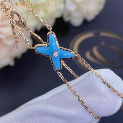 [Clover Jewelry]JEUX BRACELET TURQUOISE PINK GOLD 1 DIAMOND