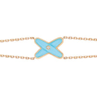 [Clover Jewelry]JEUX BRACELET TURQUOISE PINK GOLD 1 DIAMOND