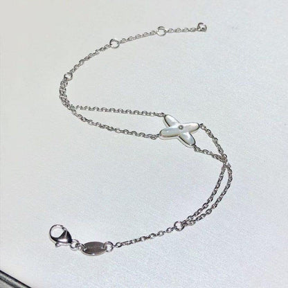 [Clover Jewelry]JEUX BRACELET WHITE MOP SILVER 1 DIAMOND