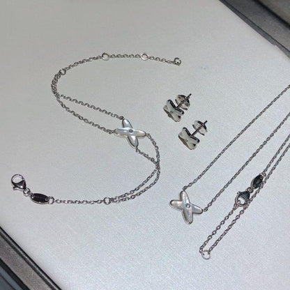 [Clover Jewelry]JEUX BRACELET WHITE MOP SILVER 1 DIAMOND