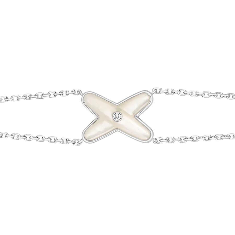 [Clover Jewelry]JEUX BRACELET WHITE MOP SILVER 1 DIAMOND