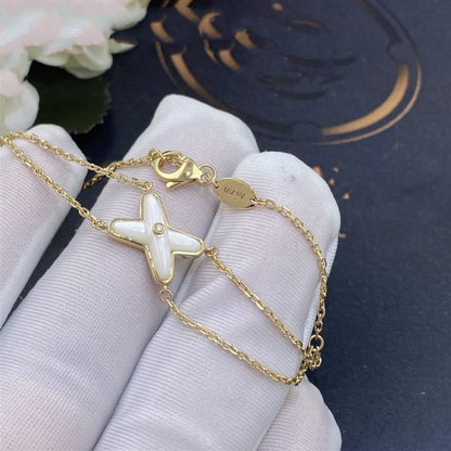 [Clover Jewelry]JEUX BRACELET WHITE MOP GOLD 1 DIAMOND