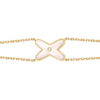 [Clover Jewelry]JEUX BRACELET WHITE MOP GOLD 1 DIAMOND