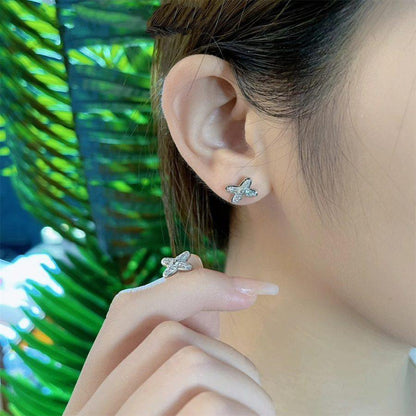 [Clover Jewelry]JEUX DE SILVER DIAMOND EARRINGS