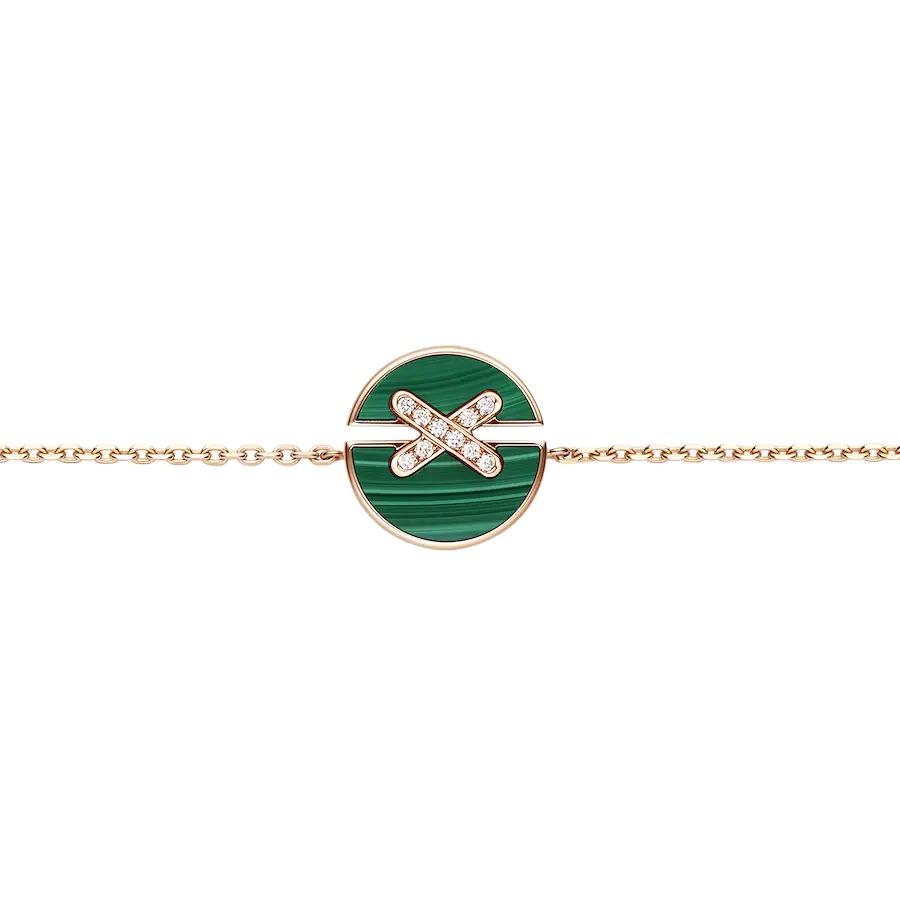 [Clover Jewelry]JEUX DE BRACELET MALACHITE PINK GOLD DIAMONDS
