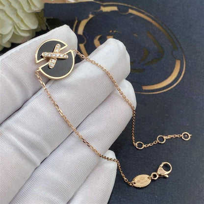 [Clover Jewelry]JEUX DE BRACELET ONYX PINK GOLD DIAMOND