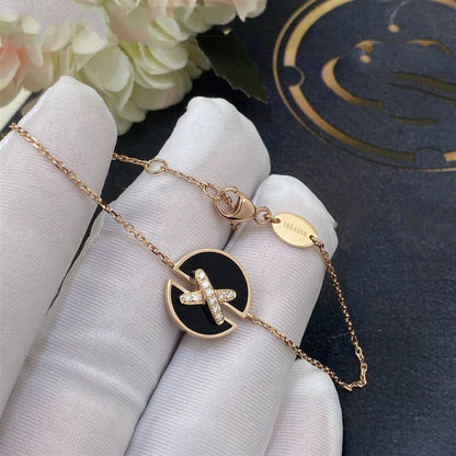 [Clover Jewelry]JEUX DE BRACELET ONYX PINK GOLD DIAMOND