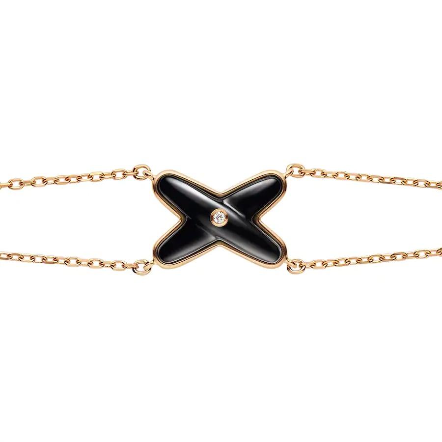 [Clover Jewelry]JEUX BRACELET ONYX PINK GOLD 1 DIAMOND