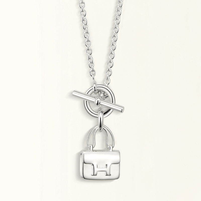 [Clover Jewelry]POP H PEDANT SILVER NECKLACE