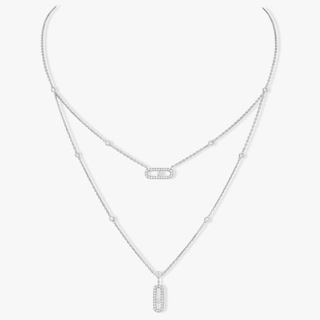 [Clover Jewelry]MOVE 2 ROW DIAMOND NECKLACE
