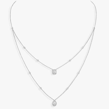 [Clover Jewelry]Diamond Necklace My Twin 2 Rows
