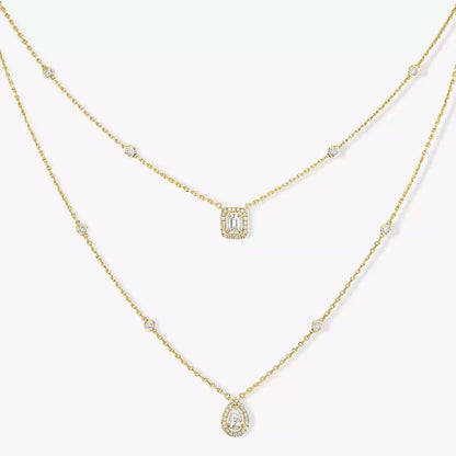 [Clover Jewelry]Diamond Necklace My Twin 2 Rows