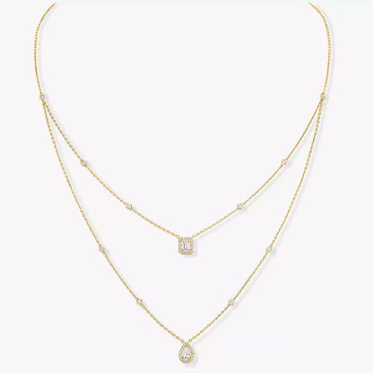 [Clover Jewelry]Diamond Necklace My Twin 2 Rows