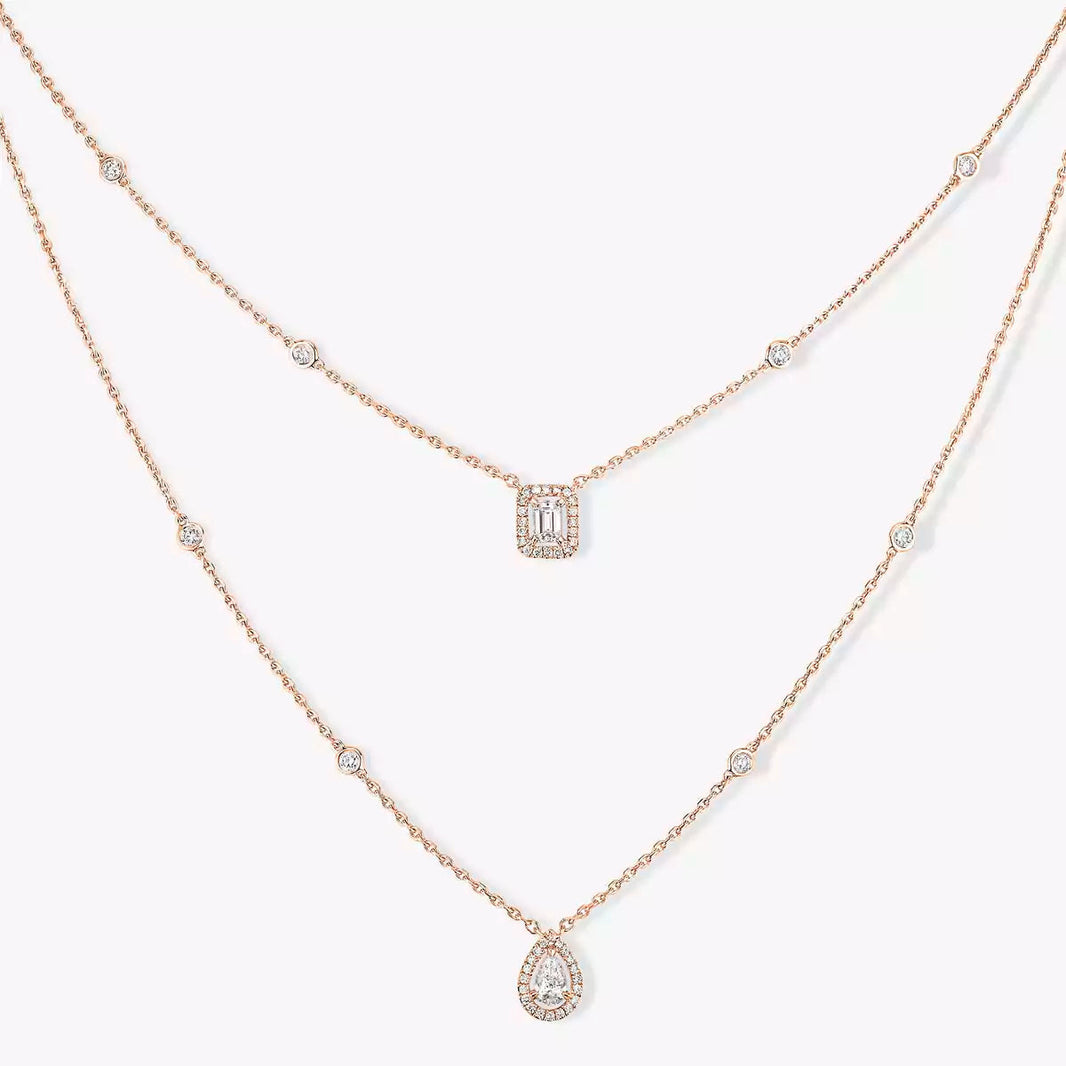 [Clover Jewelry]Diamond Necklace My Twin 2 Rows