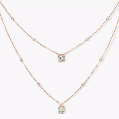 [Clover Jewelry]Diamond Necklace My Twin 2 Rows