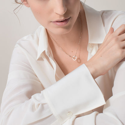 [Clover Jewelry]LOVE NECKLACE 16MM 2 DIAMONDS