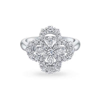 [Clover Jewelry]LOOP RING FULL MOTIF DIAMOND 16MM SILVE