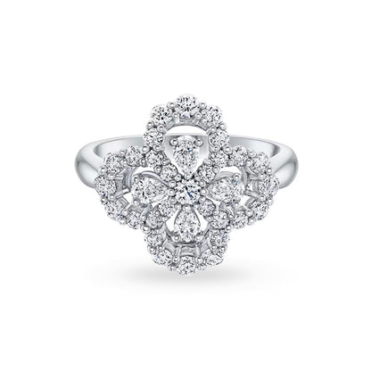 [Clover Jewelry]LOOP RING FULL MOTIF DIAMOND 16MM SILVE