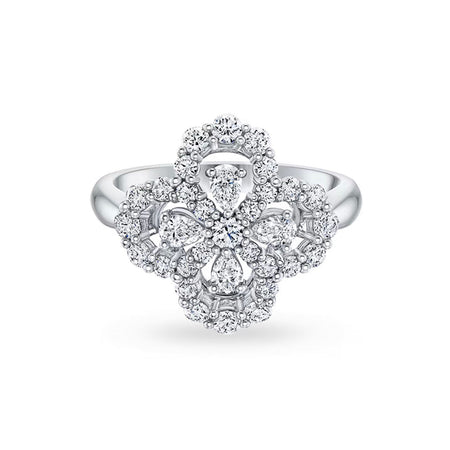 [Clover Jewelry]LOOP RING FULL MOTIF DIAMOND 16MM SILVE