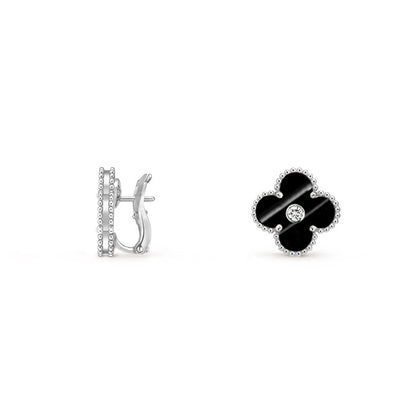 [Clover Jewelry]CLOVER SILVER 15MM MOP DIAMOND EARRINGS COLLECTION