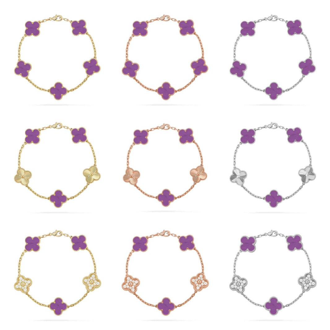 [Clover Jewelry] CLOVER 5 MOTIF VIOLET BRACELET COLLECTION