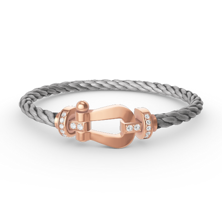 [Clover Jewelry]FORCE LARGE HORSESHOE HALF DIAMOND BRACELET ROSE GOLD