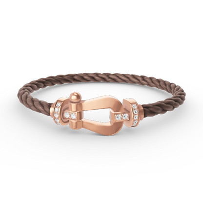 [Clover Jewelry]FORCE LARGE HORSESHOE HALF DIAMOND BRACELET ROSE GOLD