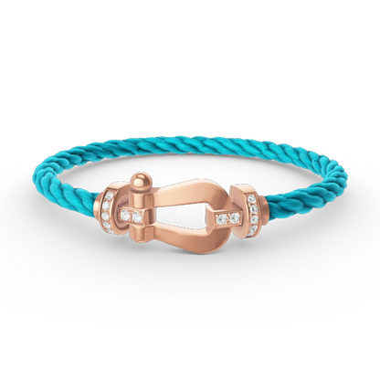 [Clover Jewelry]FORCE LARGE HORSESHOE HALF DIAMOND BRACELET ROSE GOLD
