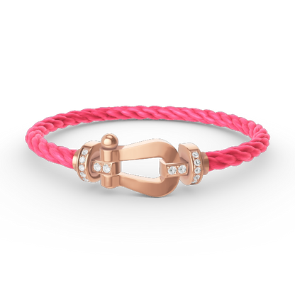 [Clover Jewelry]FORCE LARGE HORSESHOE HALF DIAMOND BRACELET ROSE GOLD