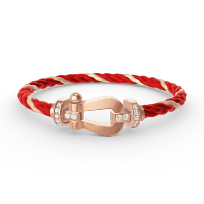 [Clover Jewelry]FORCE LARGE HORSESHOE HALF DIAMOND BRACELET ROSE GOLD