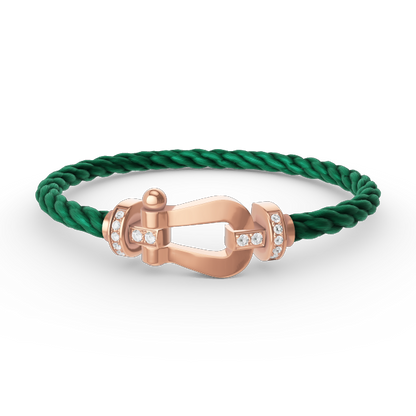[Clover Jewelry]FORCE LARGE HORSESHOE HALF DIAMOND BRACELET ROSE GOLD