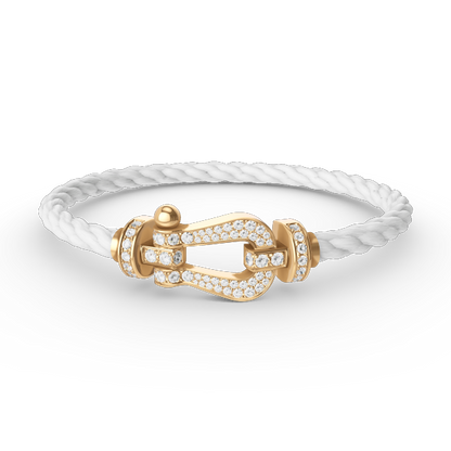 [Clover Jewelry]FORCE LARGE HORSESHOE FULL DIAMOND BRACELET GOLD
