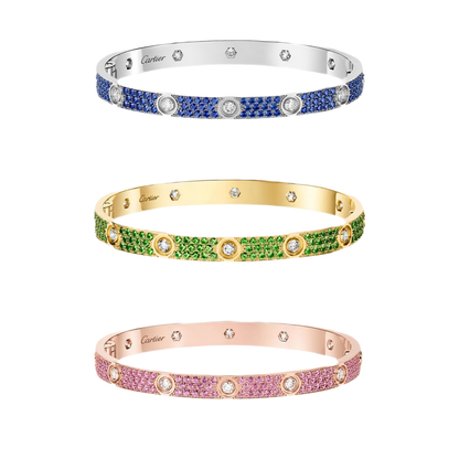 [Clover Jewelry]2026 PAVE GEMSTONE LOVE BRACELET 6.1MM 10 DIAMONDS