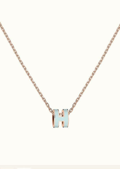 [Clover Jewelry]POP H LIGHT BLUE NECKLACE