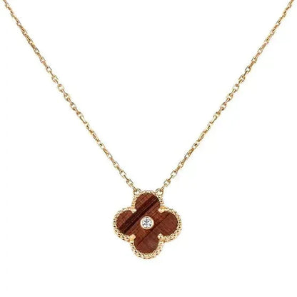 [Clover Jewelry]CLOVER 15MM DIAMOND AND YELLOW TIGER'S EYE AGATE necklace