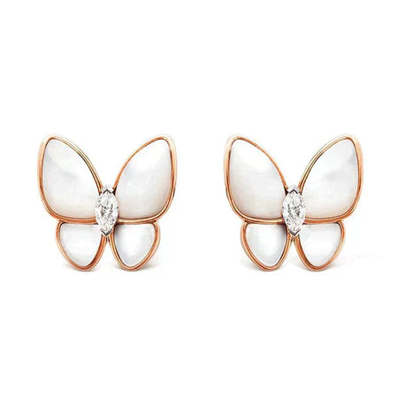 [Clover Jewelry]BUTTERFLY MOP DIAMOND EARRINGS
