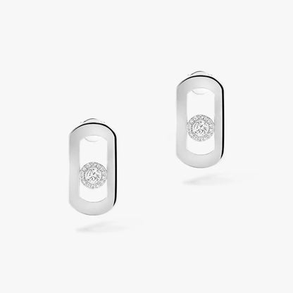 [Clover Jewelry]So Move Diamond Earrings in Yellow Gold