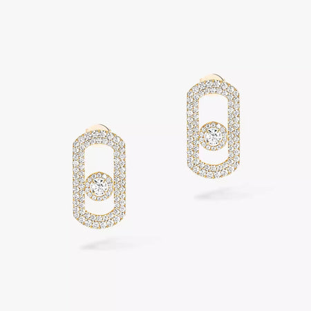 [Clover Jewelry]So Move Pave_-Set Diamond Earrings in Silver