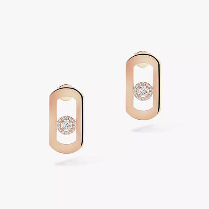 [Clover Jewelry]So Move Diamond Earrings in Yellow Gold