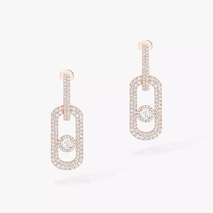 [Clover Jewelry]So Move XL Pave_-Set Diamond Pendant Earrings